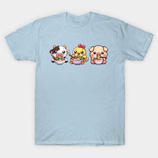 Anime Kawaii Farm Animals T-Shirt